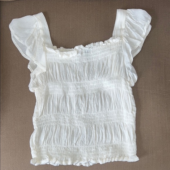 White Ruffled Women's Top - Picture 3 of 3